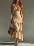 Vintage-style Maxi Dress With Ruffled Hem