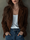 Luxurious Chocolate Velvet Blazer